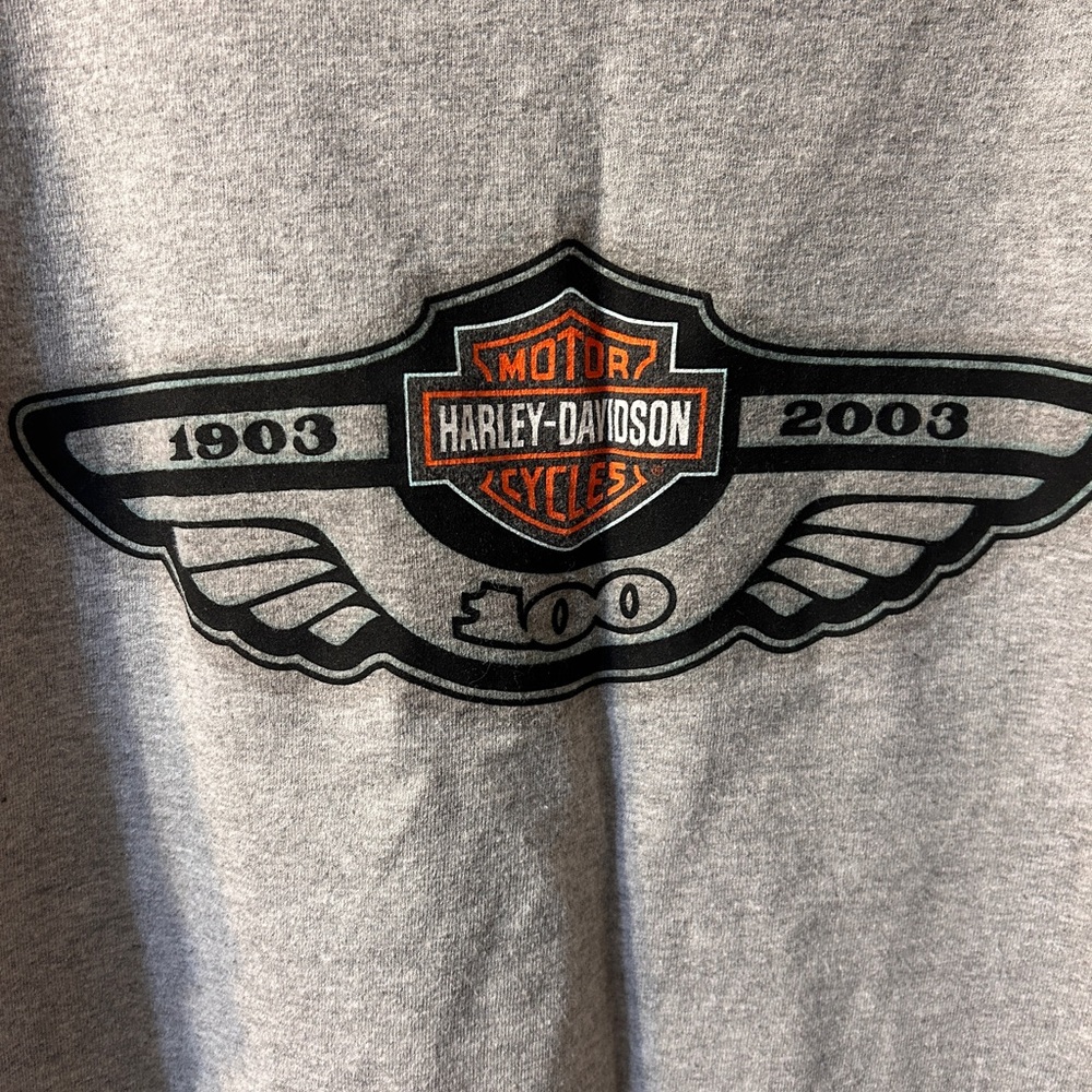 Harley-Davidson 100 anniversary Gray Tee with Emblem Design